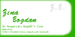 zina bogdan business card